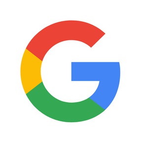 Google brand logo with multicolor G on white background