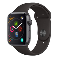 iWatch device image with black strap and colorful screen on white background