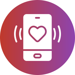 Icon of a smartphone with a small orange detail on the bottom left