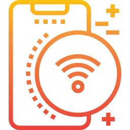 Icon of a smartphone with WiFi signal symbol