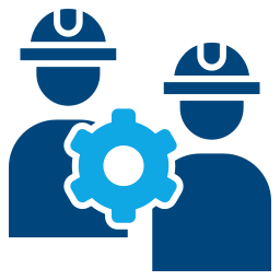 Icon of two hands shaking with a shield and checkmark symbolizing transparent work